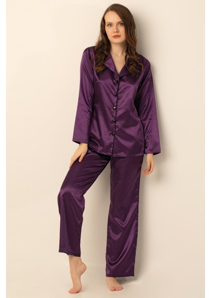 Uzun Kollu Saten Pijama Takımı fırsatları