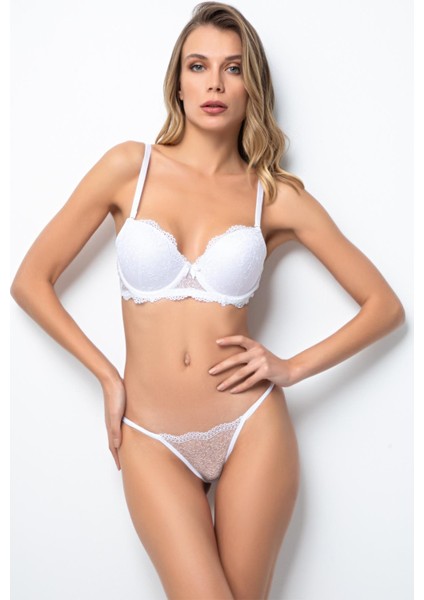 Push-Up Dolgulu Dantel Detaylı Sütyen Takım