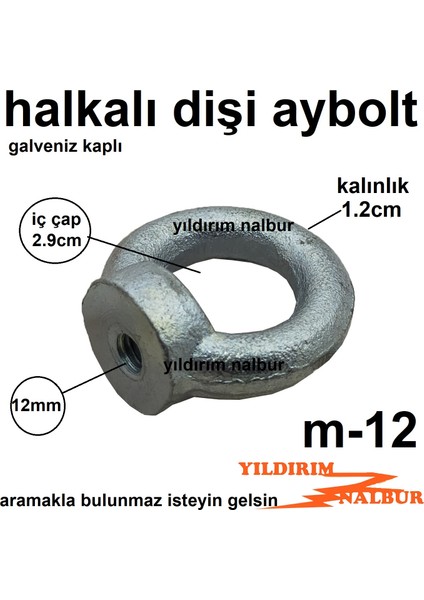 2 Adet Aybolt M12 Halka Civata Dişi Çekme Halkası Mapa Çektirme Halkası fiyatları
