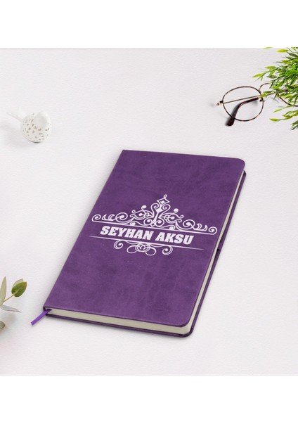 Kişiye Özel Isimli Mor Termo Deri Defter Model 32
