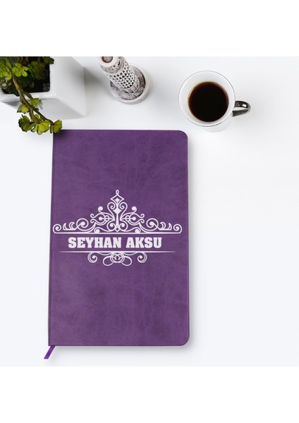 Kişiye Özel Isimli Mor Termo Deri Defter Model 32