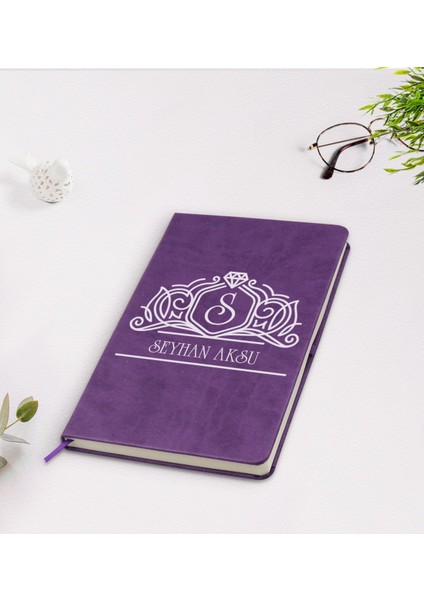 Kişiye Özel Isimli Mor Termo Deri Defter Model 13
