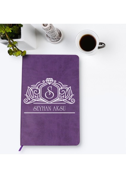 Kişiye Özel Isimli Mor Termo Deri Defter Model 13