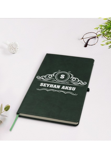 Kişiye Özel Isimli Yeşil Termo Deri Defter Model 33