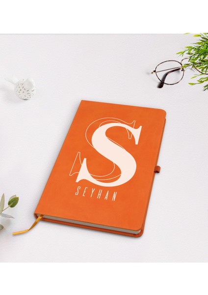 Kişiye Özel Isimli Turuncu Termo Deri Defter Model 34