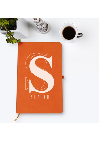 Kişiye Özel Isimli Turuncu Termo Deri Defter Model 34