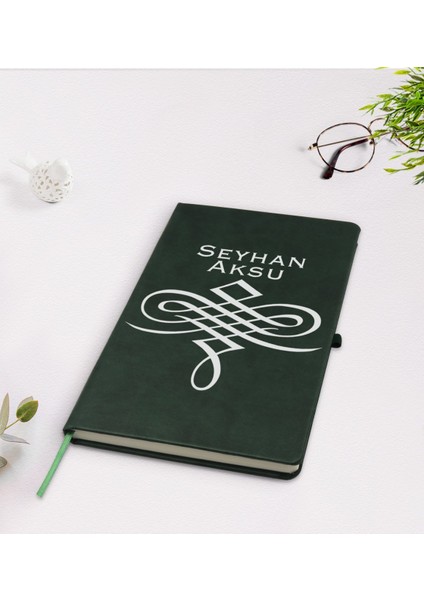 Kişiye Özel Isimli Yeşil Termo Deri Defter Model 24