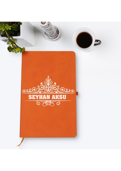 Kişiye Özel Isimli Turuncu Termo Deri Defter Model 32