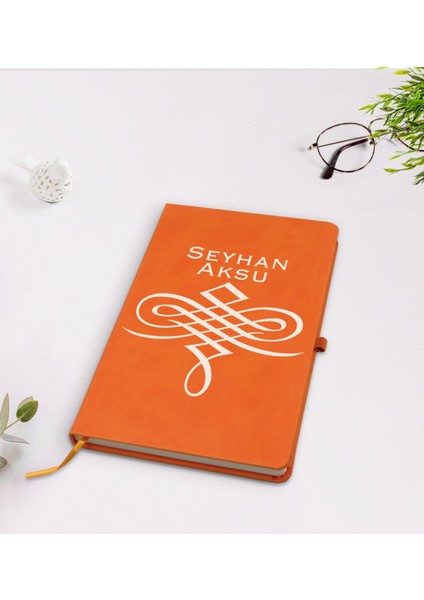 Kişiye Özel Isimli Turuncu Termo Deri Defter Model 24