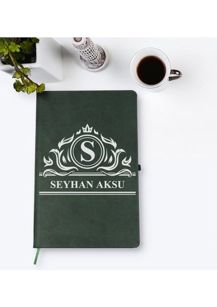 Kişiye Özel Isimli Yeşil Termo Deri Defter Model 12