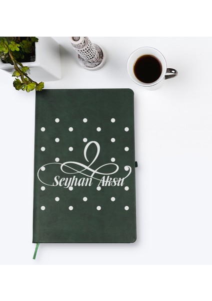 Kişiye Özel Isimli Yeşil Termo Deri Defter Model 4