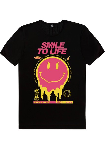 Hayata Gülümse Siyah, Tembel Baba Erkek Tişört 2'li Eko Paket modelleri