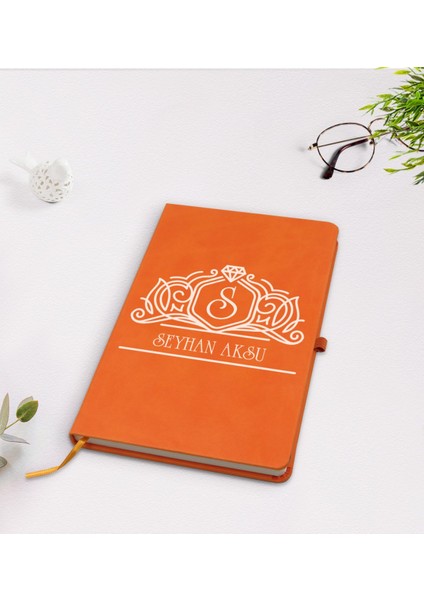 Kişiye Özel Isimli Turuncu Termo Deri Defter Model 13
