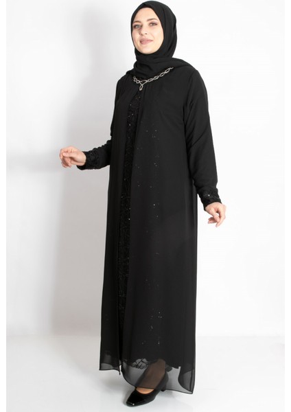 Pul Payet Detaylı Abiye Siyah MDA2218 modelleri