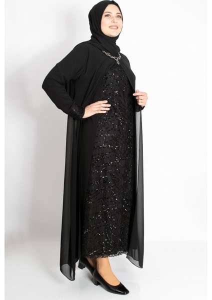 Pul Payet Detaylı Abiye Siyah MDA2218 fırsatları