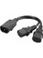 Siyah Yeni Pvc Y Kablosu IEC320-C14 2C13 Kordon Pdu / Ups Sunucu Assy 350MM 4