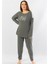 Kadın Antrasit Uzun Kollu Büyük Beden Pijama Takımı 1