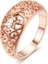 Çiçek Desenli Yüzük 18 K Kırmızı Altın Kaplama Altın / Dore-9 (49MM) 2