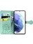 Dava Samsung Galaxy S21 Çevir Cüzdan Kabartmalı Kapak Etui Housse Kedi Köpek Desen - Yeşil 4