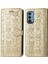 Oneplus Nord N200 5g Flip Cüzdan Kabartmalı Kapak Etui Housse Kedi Köpek Deseni - Altın(Yurt Dışından) 3