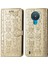 Kılıf Nokia 1.4 Çevirme Cüzdan Kabartmalı Kapak Etui Housse Kedi Köpek Deseni - Altın 3