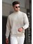 Bej Balıkçı Yaka Sweatshirt 5301 1