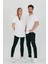 Beyaz Unisex Pis Yaka Salaş T-SHIRT-TCPS001R2501S 5