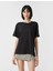 Kadın Oversize Bisiklet Yaka Kısa Kollu Tişört 3