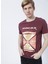 222 Lcm 242030 Kenway Bisiklet Yaka Slim Fit Baskılı Mürdüm Erkek T-Shirt 1