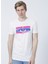 222 Lcm 242010 Anches Bisiklet Yaka Slim Fit Baskılı Kırık Beyaz Erkek T-Shirt 1