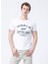 Bisiklet Yaka Slim Fit Baskılı Beyaz Erkek T-Shirt - 222 LCM 242021 Stylish 4