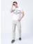 Bisiklet Yaka Slim Fit Baskılı Beyaz Erkek T-Shirt - 222 LCM 242021 Stylish 5