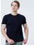 Bisiklet Yaka Slim Fit Düz Lacivert Erkek T-Shirt - 222 Lcm 242055 Gael 1