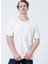 Bisiklet Yaka Oversized DüzKırık Beyaz Erkek T-Shirt - 222 Lcm 242041 Thomas Off White 5