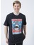 222 Lcm 242033 Lowell Bisiklet Yaka Oversized Baskılı Antrasit Erkek T-Shirt 4