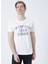 222 Lcm 242066 Allen Off White Bisiklet Yaka Slim Fit Baskılı KırıkBeyaz Erkek T-Shirt 4