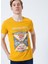 222 Lcm 242030 Kenway Bisiklet Yaka Slim Fit Baskılı Hardal Erkek T-Shirt 1