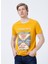 222 Lcm 242030 Kenway Bisiklet Yaka Slim Fit Baskılı Hardal Erkek T-Shirt 4