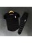 Bisiklet Yaka Kol Göğüs Baskılı Slim Fit Spor Erkek Eşofman Takımı 1