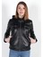 Mina Model Kadın Siyah Hakiki Deri Ceket 2