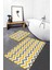 Sarı Gri Zigzag Tasarımlı Flamingo Motifli 2'li Kaymaz Tabanlı Banyo & Mutfak Paspas Takımı 3
