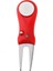 Pitch Onarım Divot Switchblade Aracı Oluk Temizleyici Golf Topu Marker Kırmızı 2