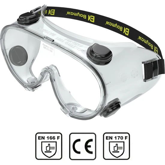 Badem10 S1551 Ventilli Koruyucu Gözlük Şeffaf Google Iş Güvenlik Gözlüğü