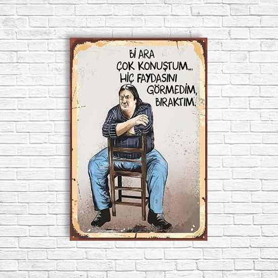 Erdal Tosun Retro Ahşap Poster