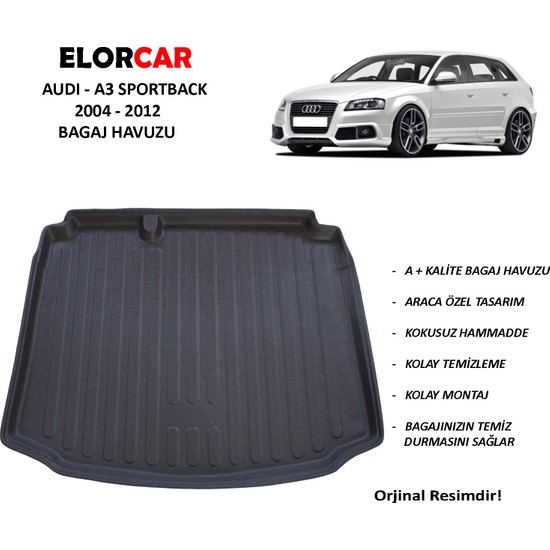 Elorcar Audi A3 Sportback Hb 2004 2012 3D Bagaj Havuzu Fiyatı
