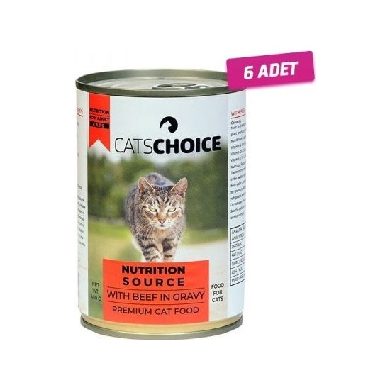 Cat Choice Nutrition 6 Adet - Cats Choice Biftekli Kıyılmış Yetişkin Kedi Konservesi 400 gr