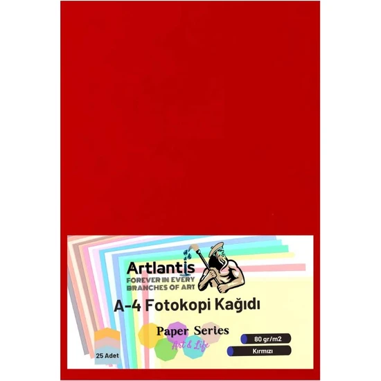 Artlantis Renkli A-4 Fotokopi Kağıdı 25 Li 1 Paket Artlantis Fotokopi Renkli A4 Kağıdı