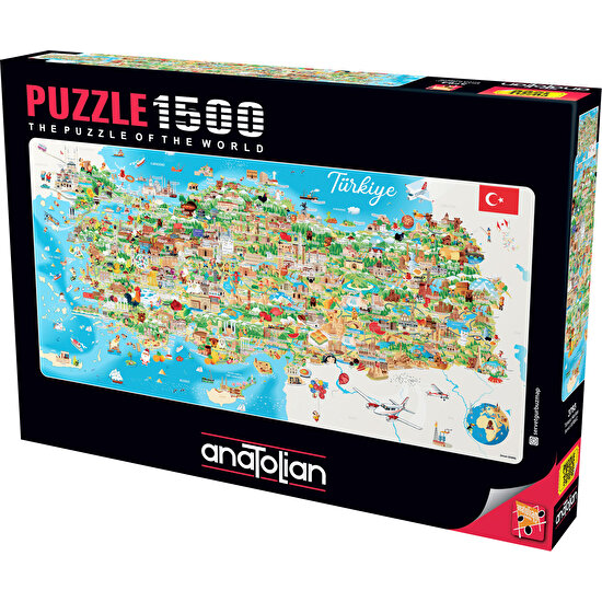 Anatolian 1500 Parçalık Puzzle / Türkiye Haritası - Kod 3793