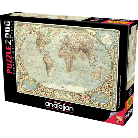 Anatolian 2000 Parçalık Puzzle / Dünya Haritası - Kod 3935
