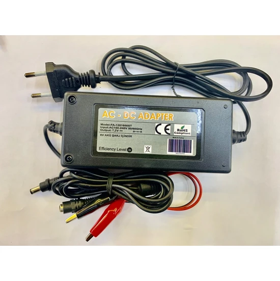 Ata Elektronik 6V Çocuk Akülü Oyuncak Araçlar Için 6 Volt Aküler Için Akü Şarj Aleti Şarz Cihazı Adaptörü + Otomatik Voltaj Kesicili + Extra Maşalı Kablolu  3.5 Amper 3,5A